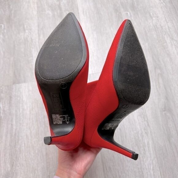 Pointed Toe Red Sock Ankle Boots 8 - Picture 6 of 7